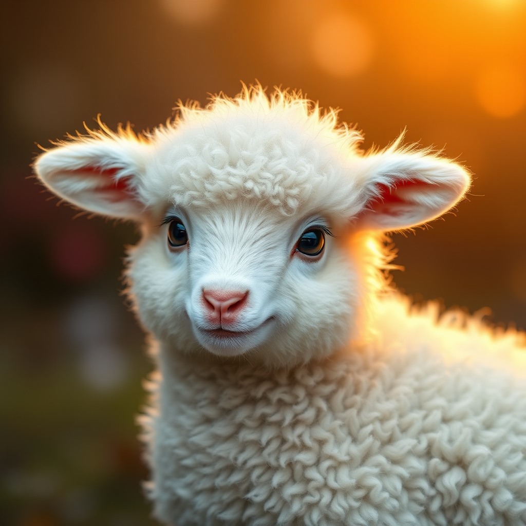 adorable lamb, dreamy atmosphere, ultra detailed fur