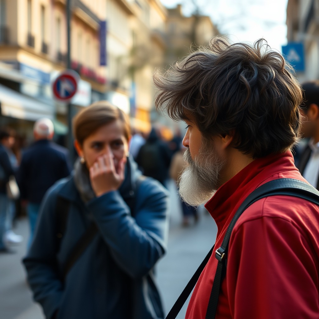 realistic street photography, candid moment, natural light, shallow depth of field