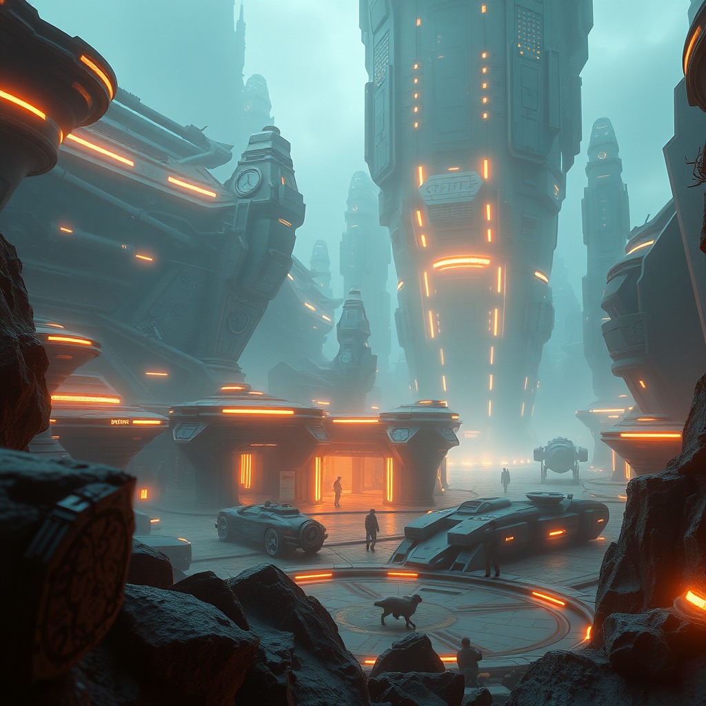 sci-fi futuristic environment, ultra detailed, cinematic composition, photorealistic, ultra detailed, 8k quality, shot on DSLR, professional composition