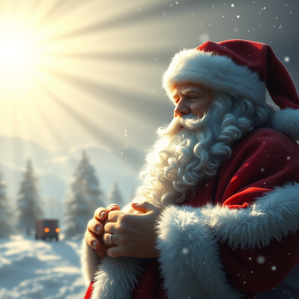 santa clouse xmas, ultra-detailed digital art, god rays