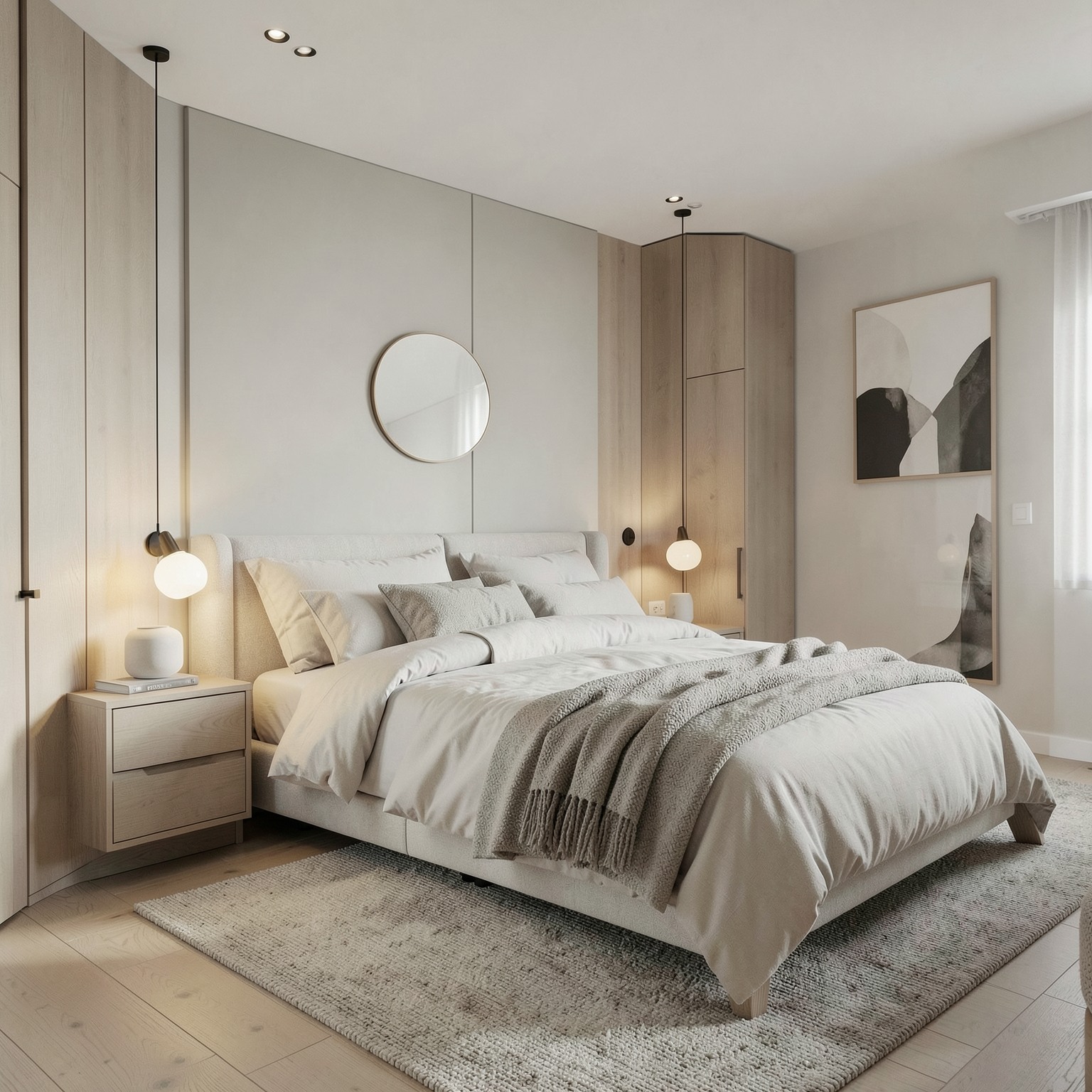 beautiful Scandinavian bedroom interior minimal luxury design