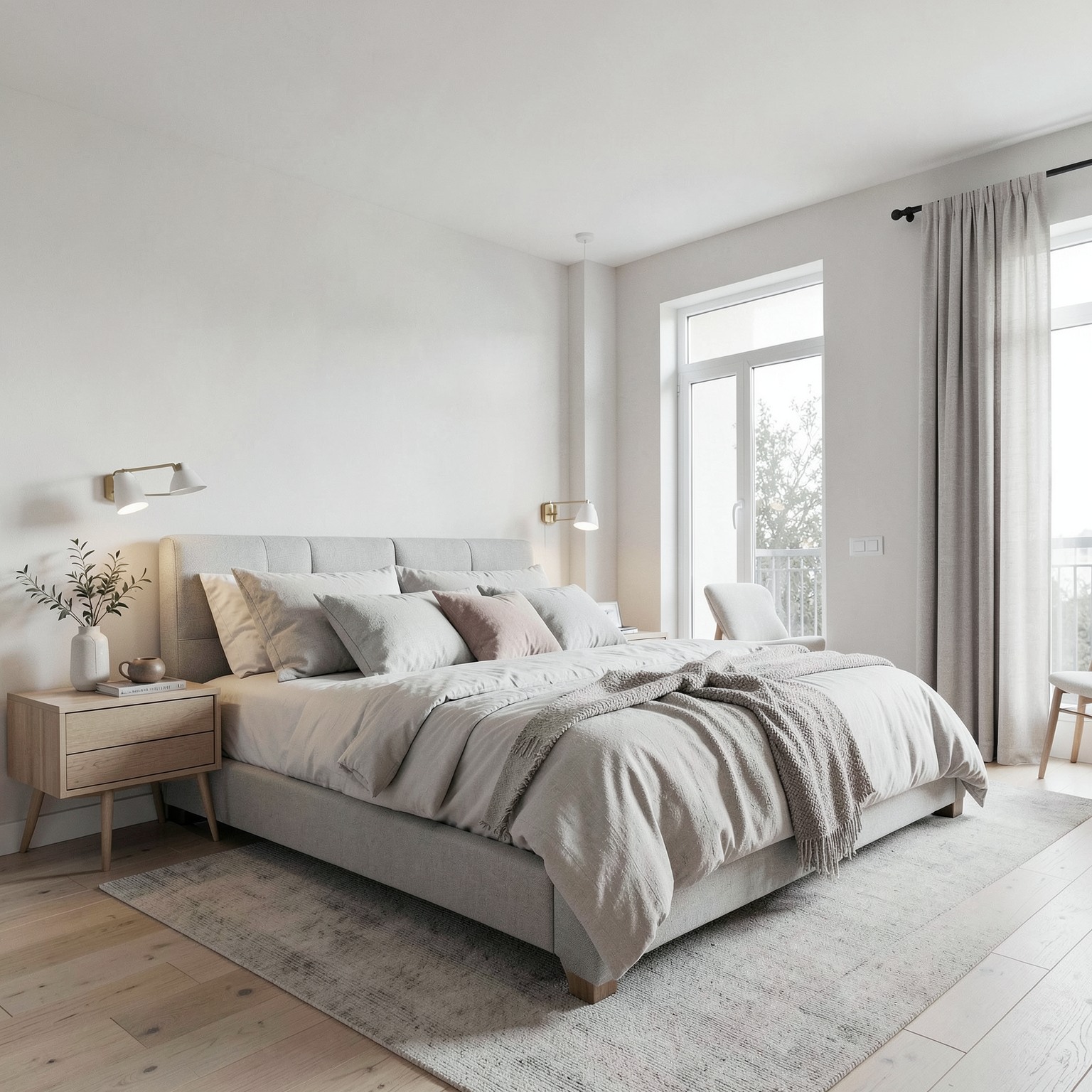 beautiful Scandinavian bedroom interior minimal luxury design