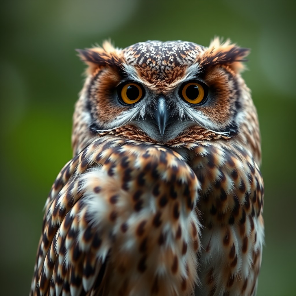 chubby owl, cinematic depth of field, ultra detailed fur