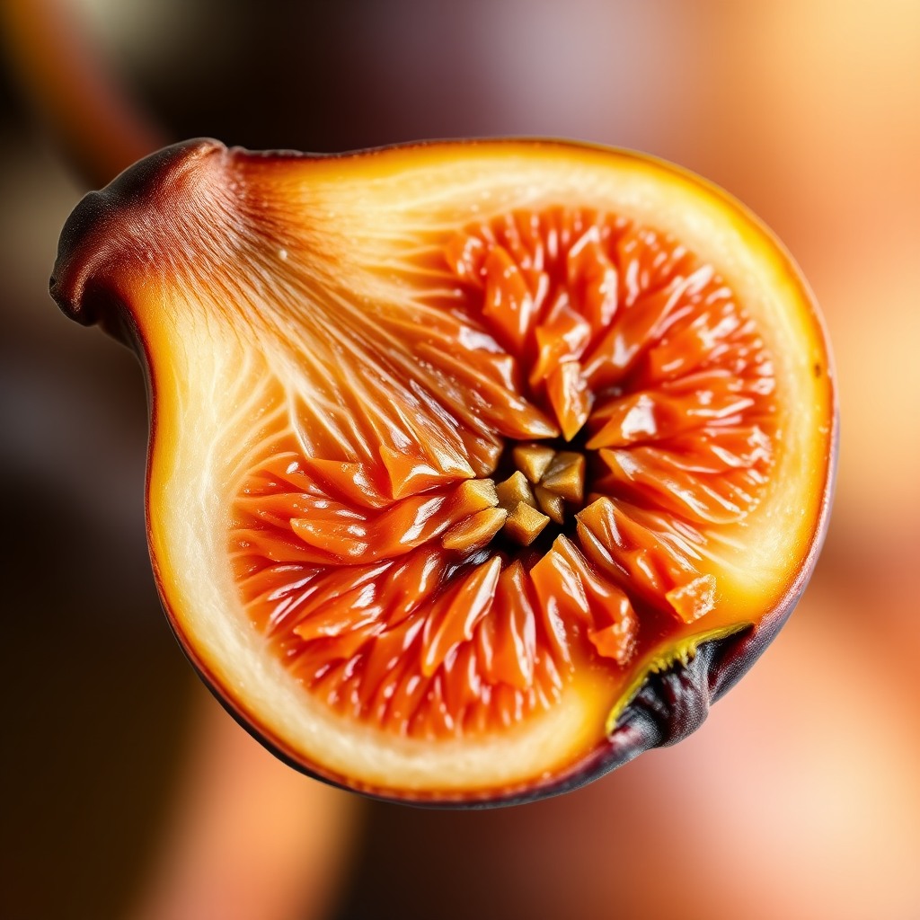 fig fruit macro, soft light, detailed texture
