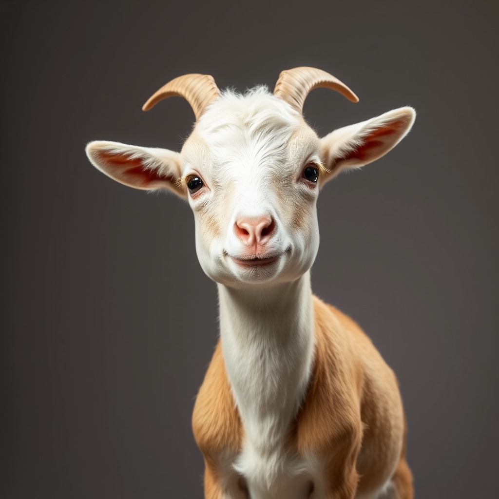 playful goat, studio lighting, whimsical cute style