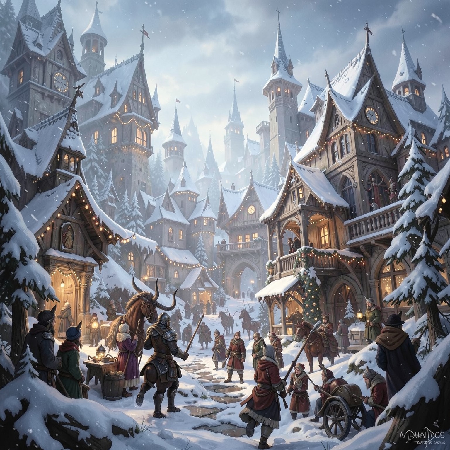 fantasy kingdom during winter festival