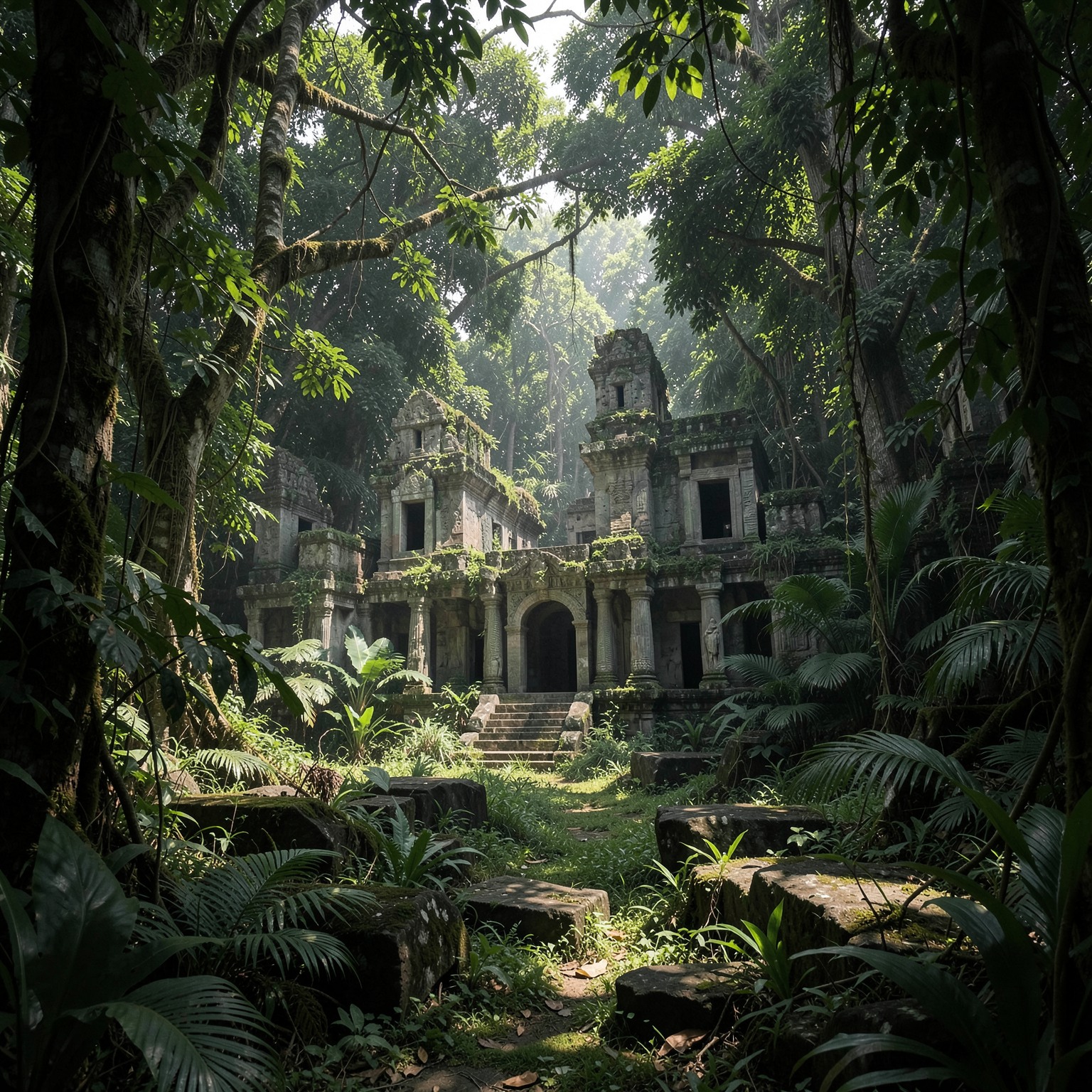 ancient ruins hidden deep inside jungle