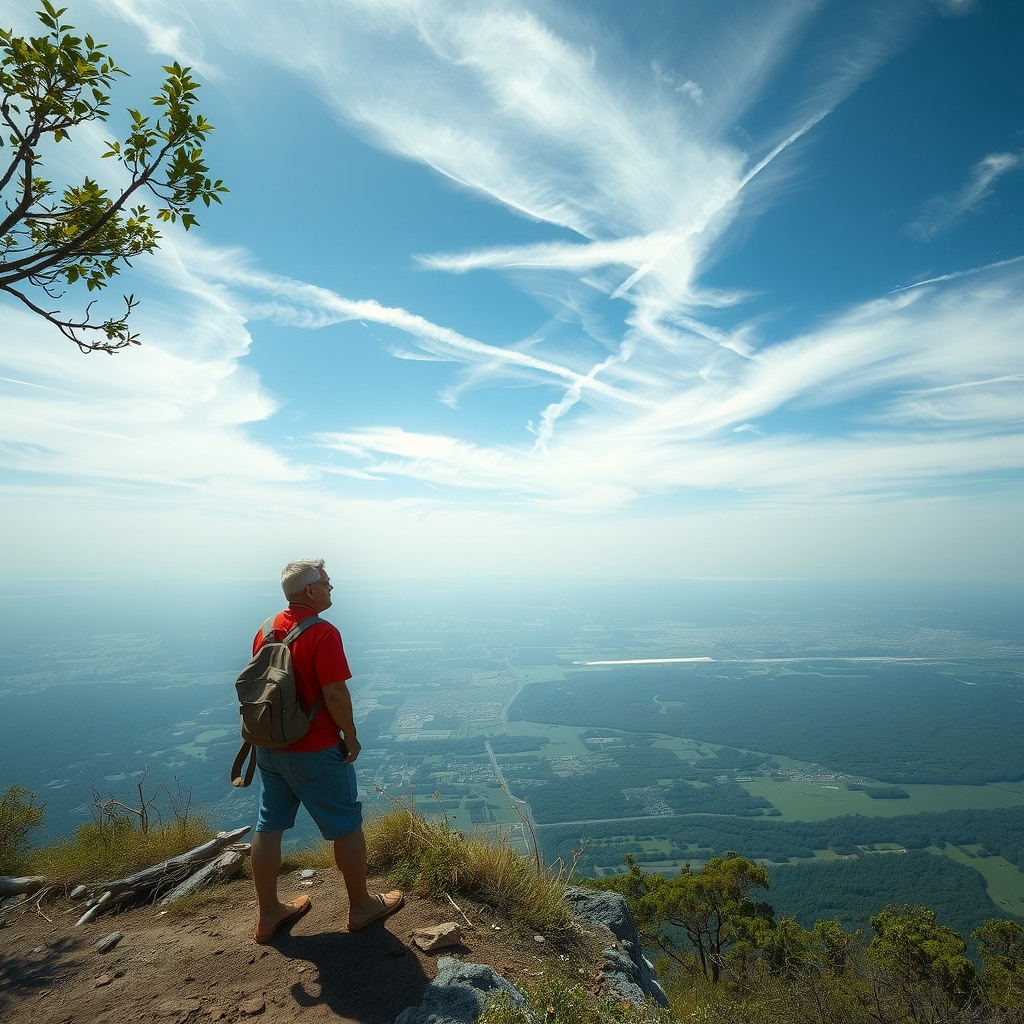 Photo-realistic editorial photography, realistic scene representing untouched horizon