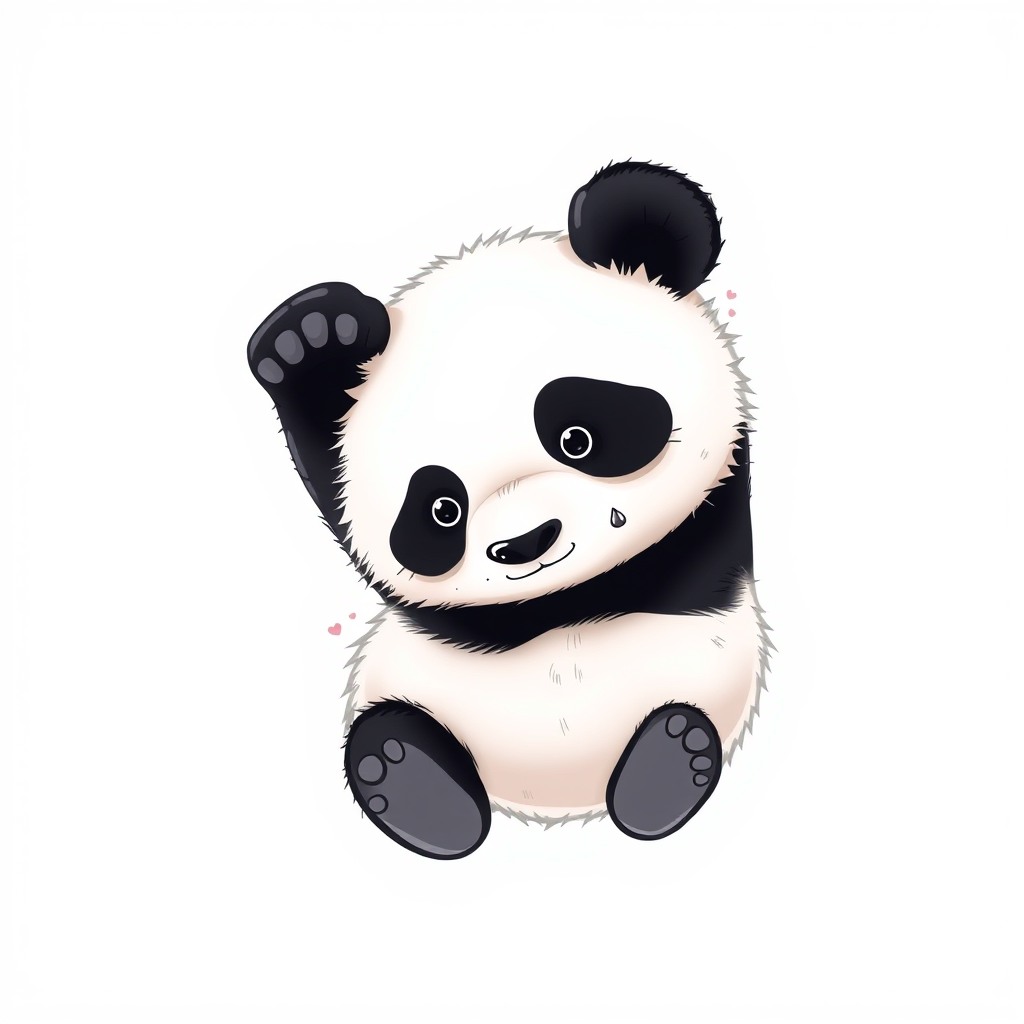chubby panda, soft pastel background, clean background