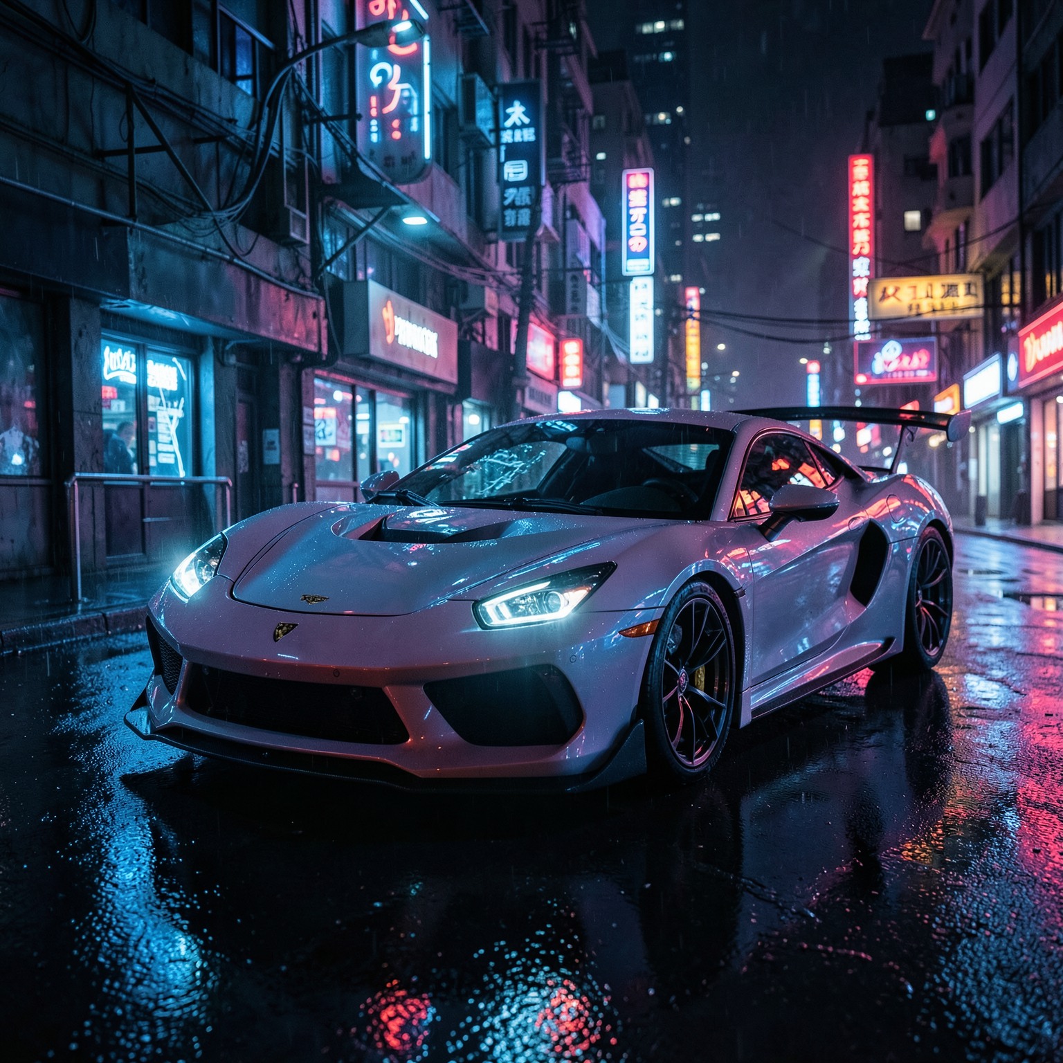 sport car, cyberpunk, cinematic lighting