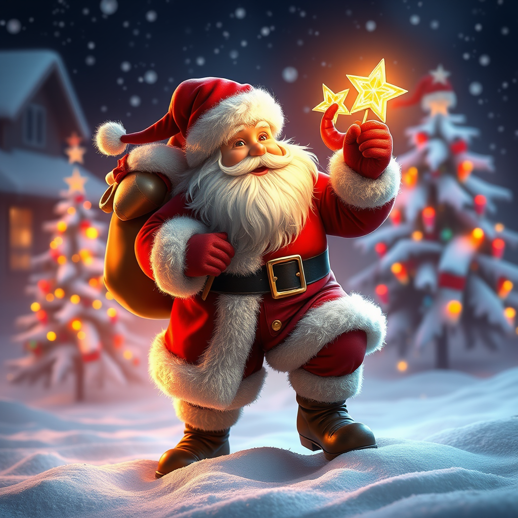 santa xmas, ultra-detailed digital art, cinematic lighting