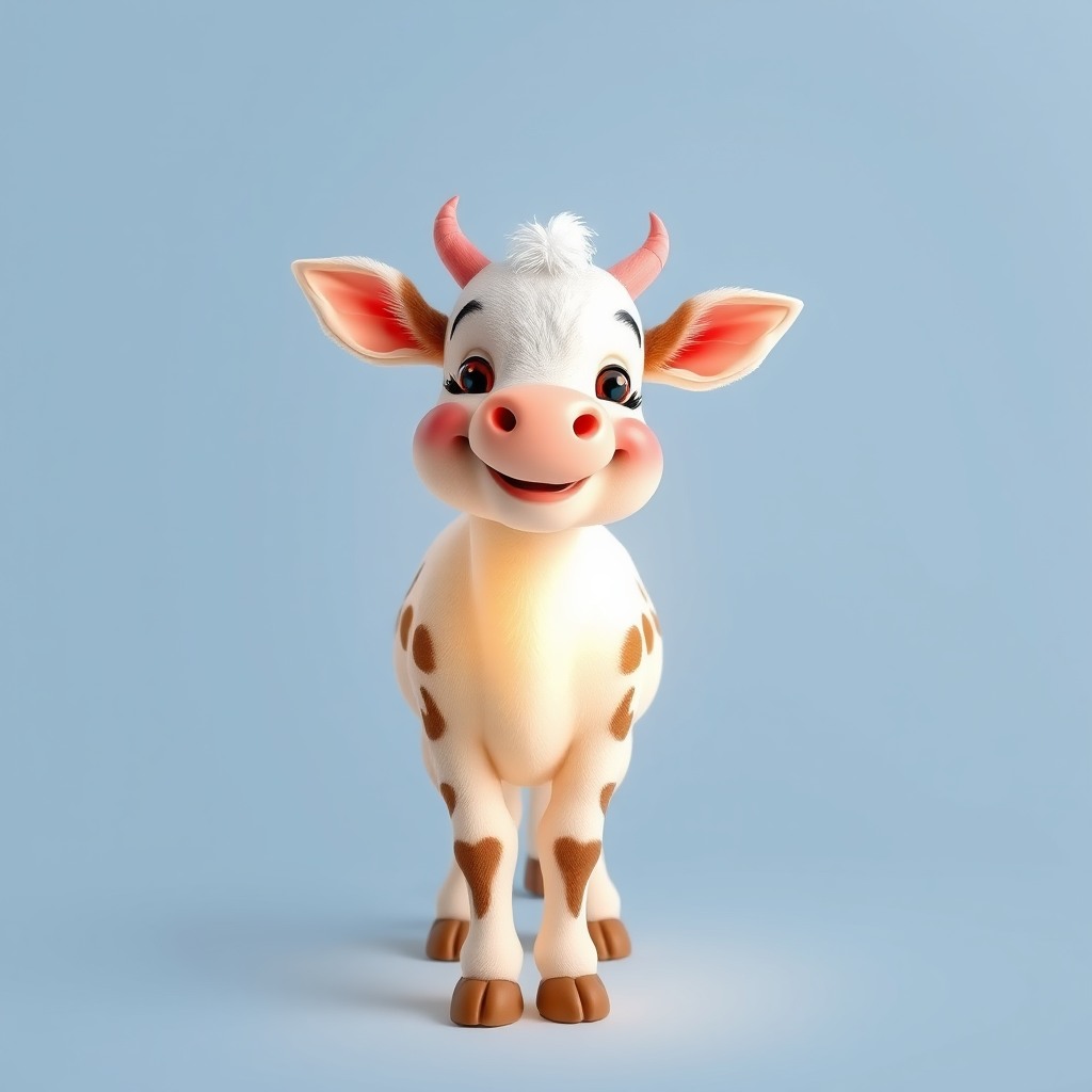 happy calf, studio lighting, whimsical cute style