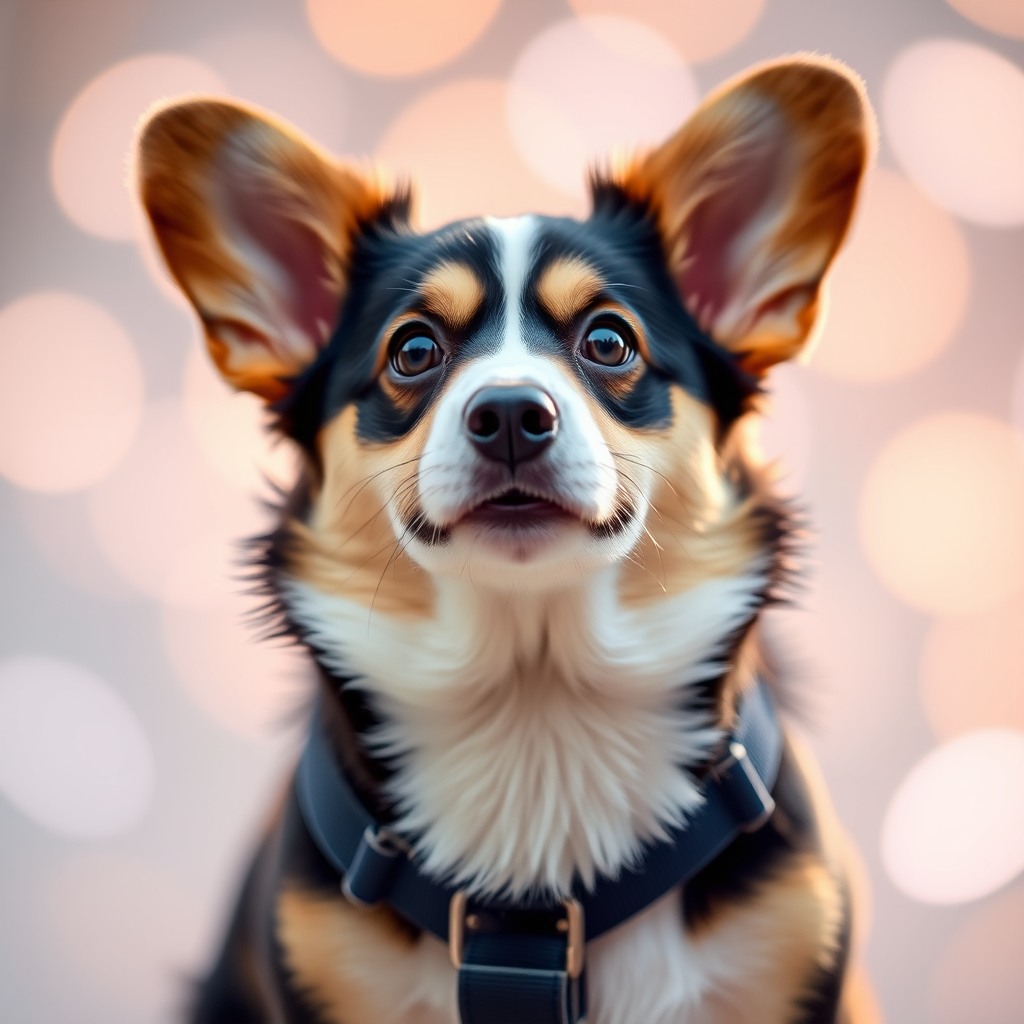 adorable corgi, bokeh background, soft glow