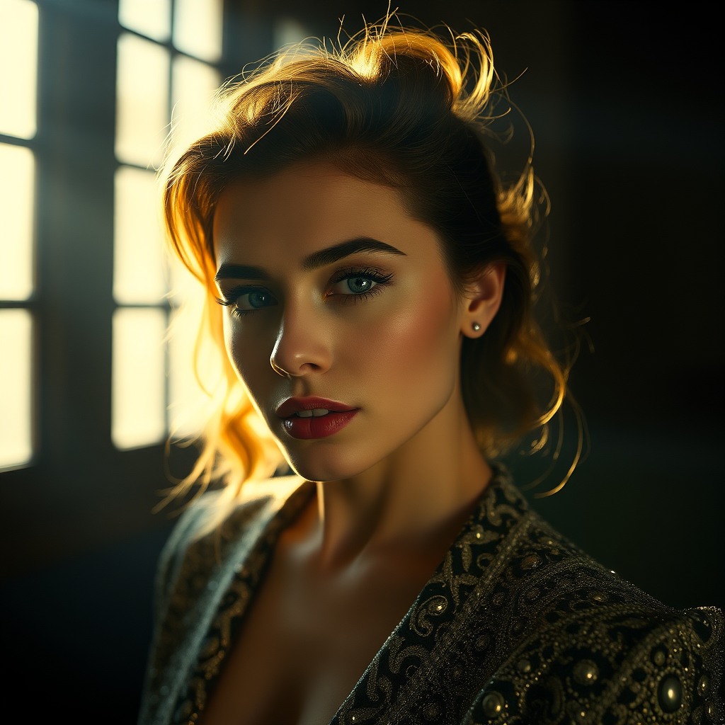 woman, high fashion editorial, cinematic lighting
