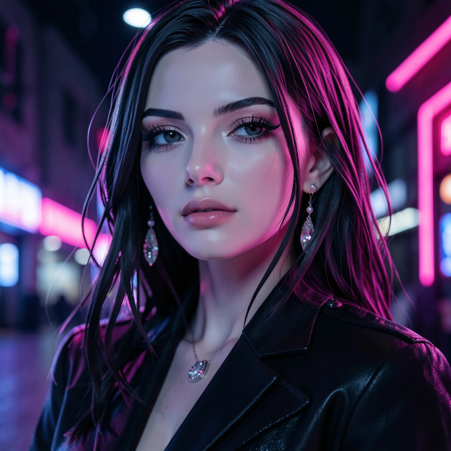 woman, high fashion editorial, cinematic lighting, hyper-realistic, cinematic lighting, close-up portrait, anime cinematic, neon glow