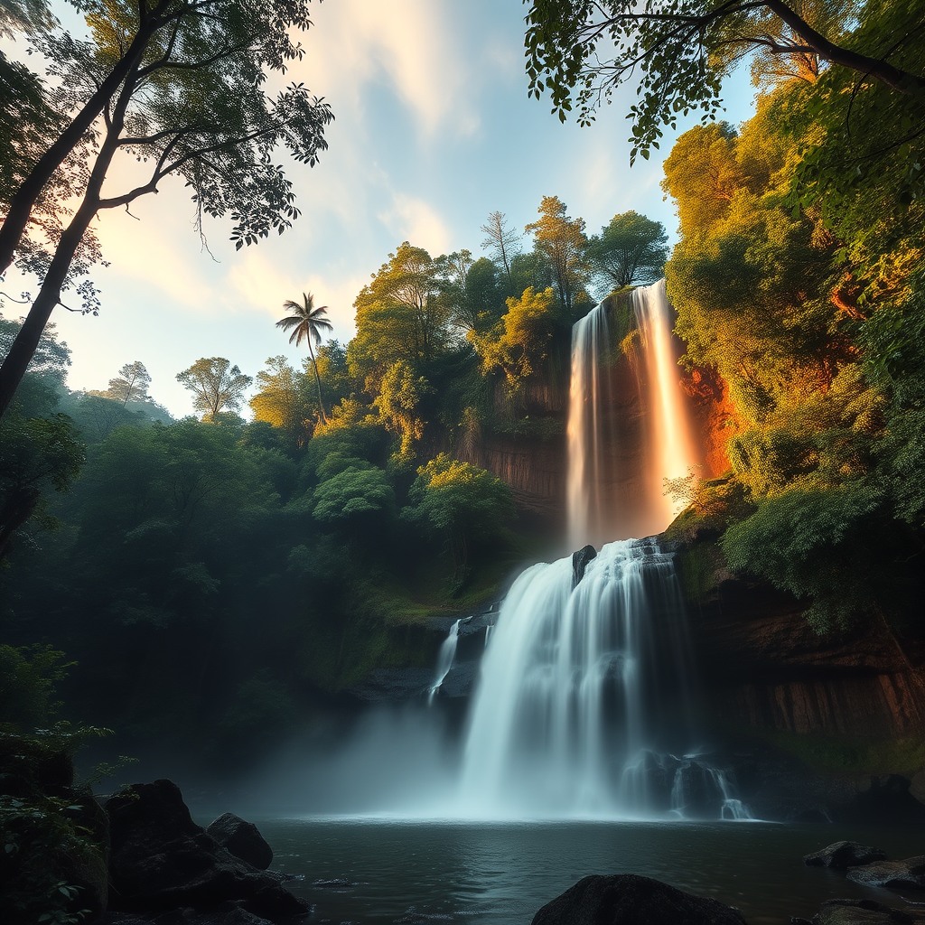 rain forest fantasi waterfall fragon anf fire
