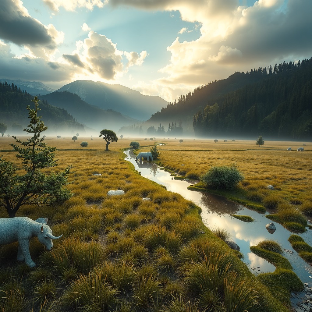 Photo-realistic editorial photography, realistic scene representing nature reserve