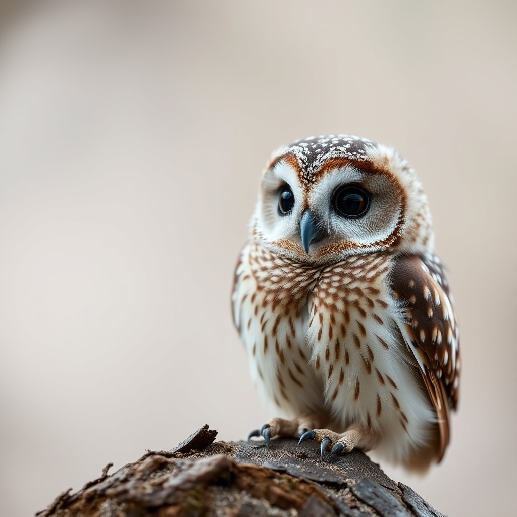 baby owl, cinematic depth of field, clean background