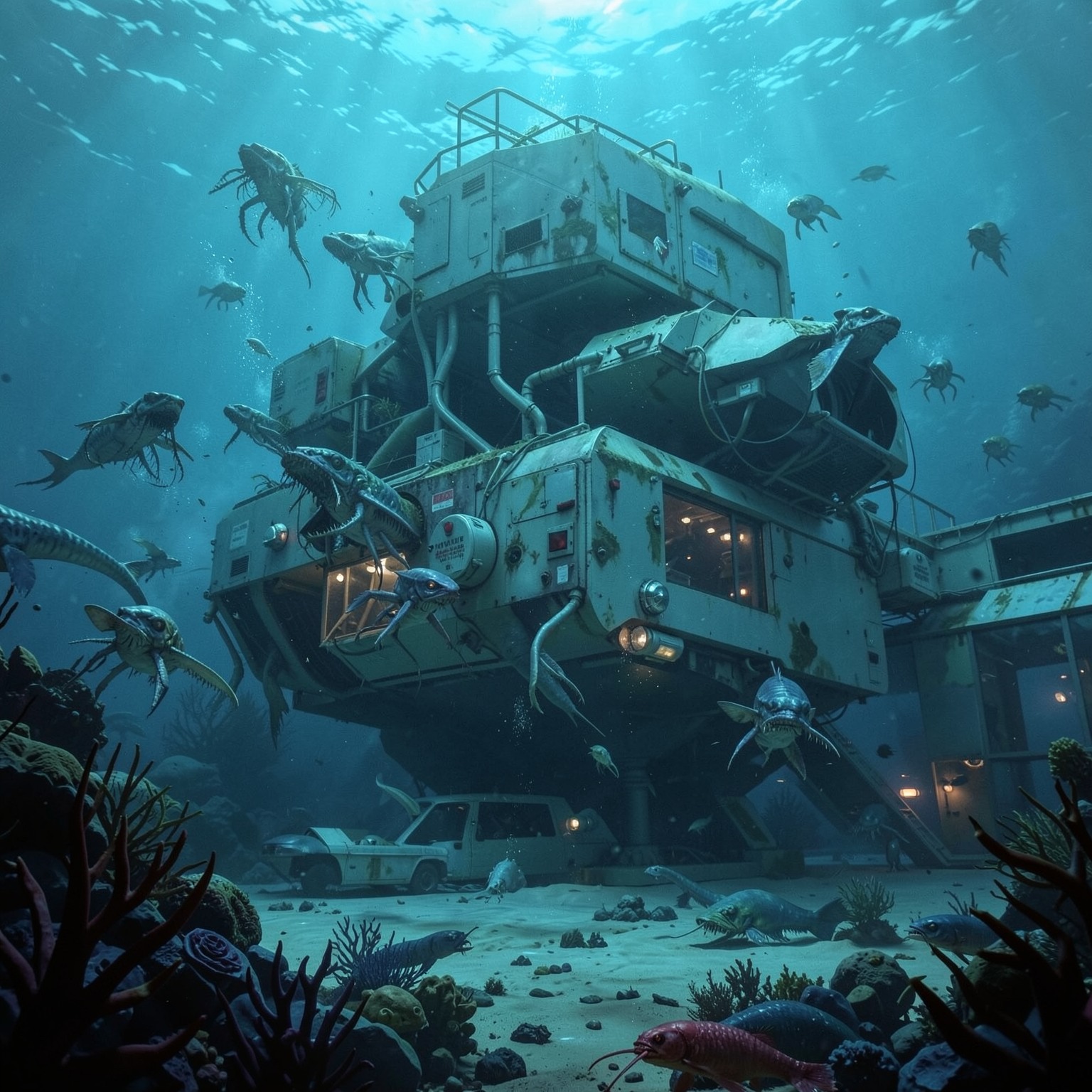 Underwater research lab attacked by sea creatures