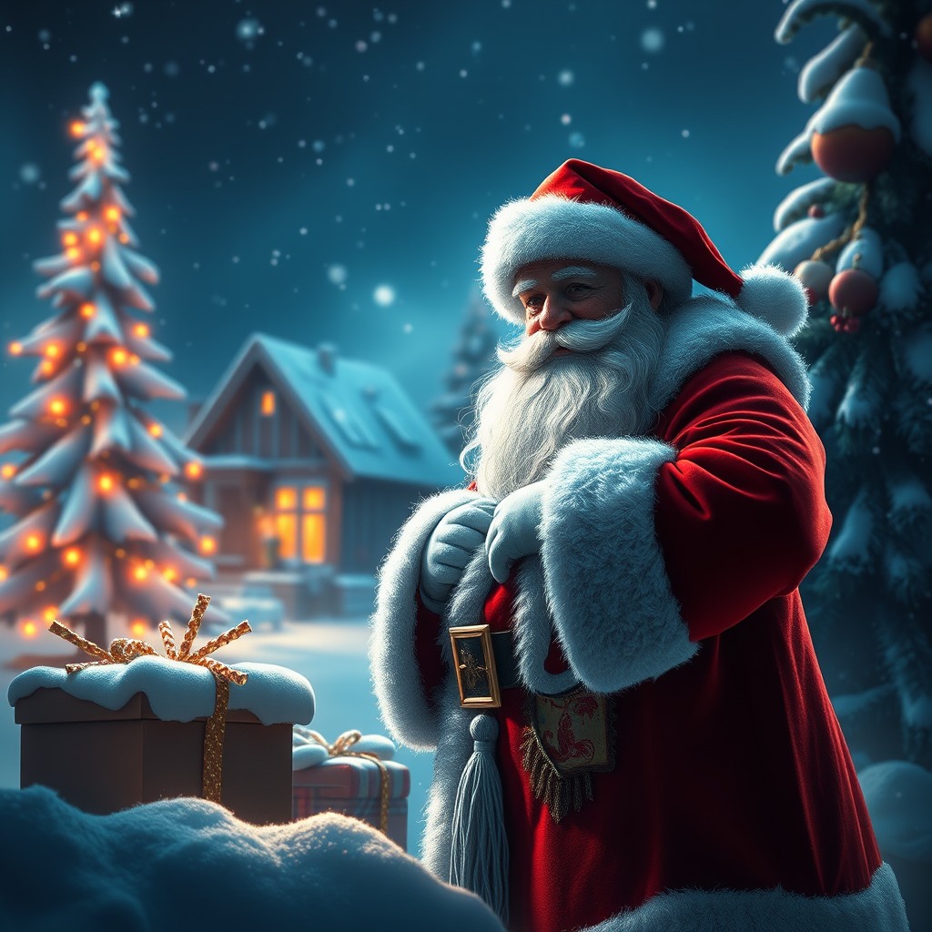 santa xmas, ultra-detailed digital art, cinematic lighting