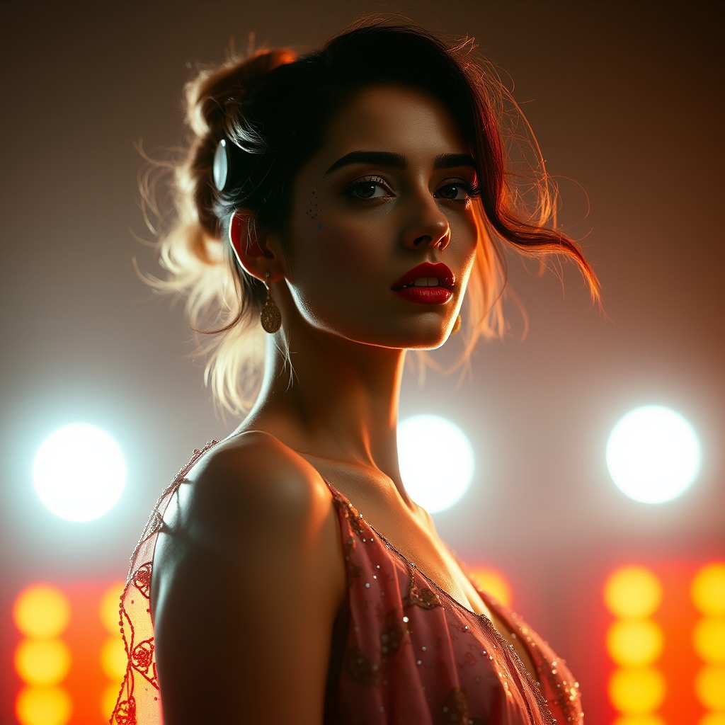 woman, high fashion editorial, cinematic lighting