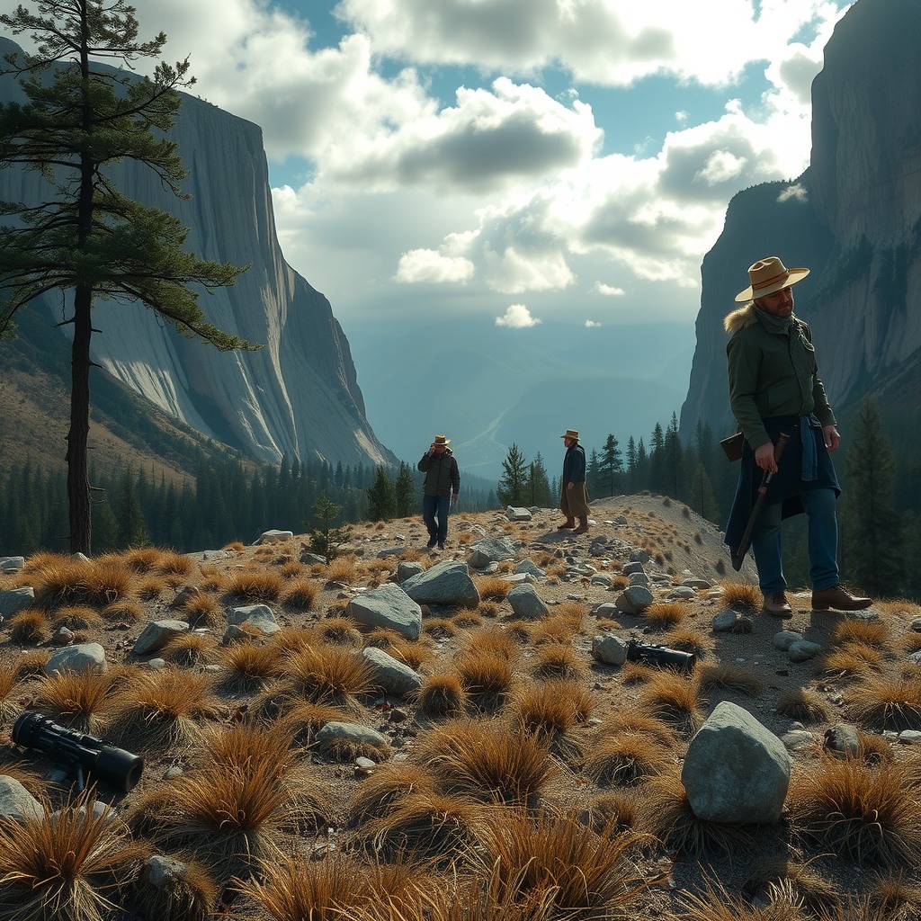 Photo-realistic editorial photography, realistic scene representing wide wilderness