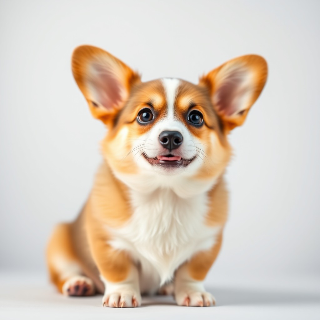adorable corgi, bokeh background, clean background