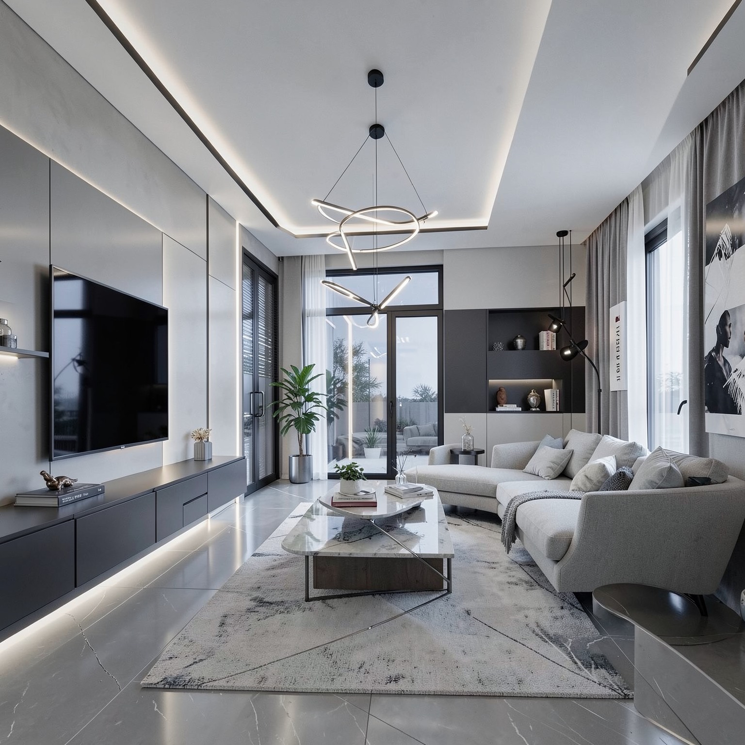 futuristic smart home interior design