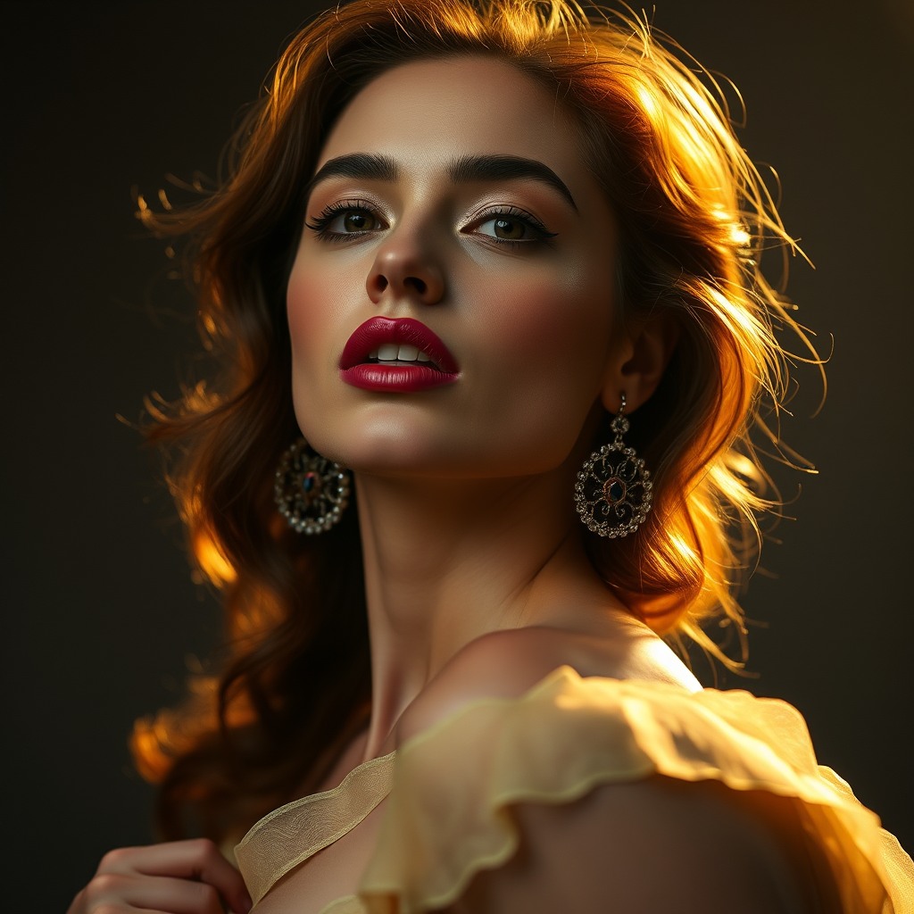 woman, high fashion editorial, cinematic lighting