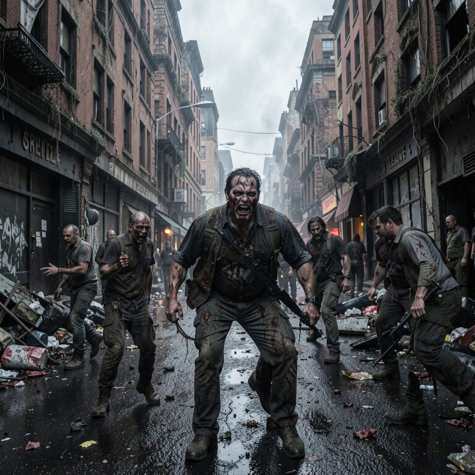 realistic zombie apocalypse city street