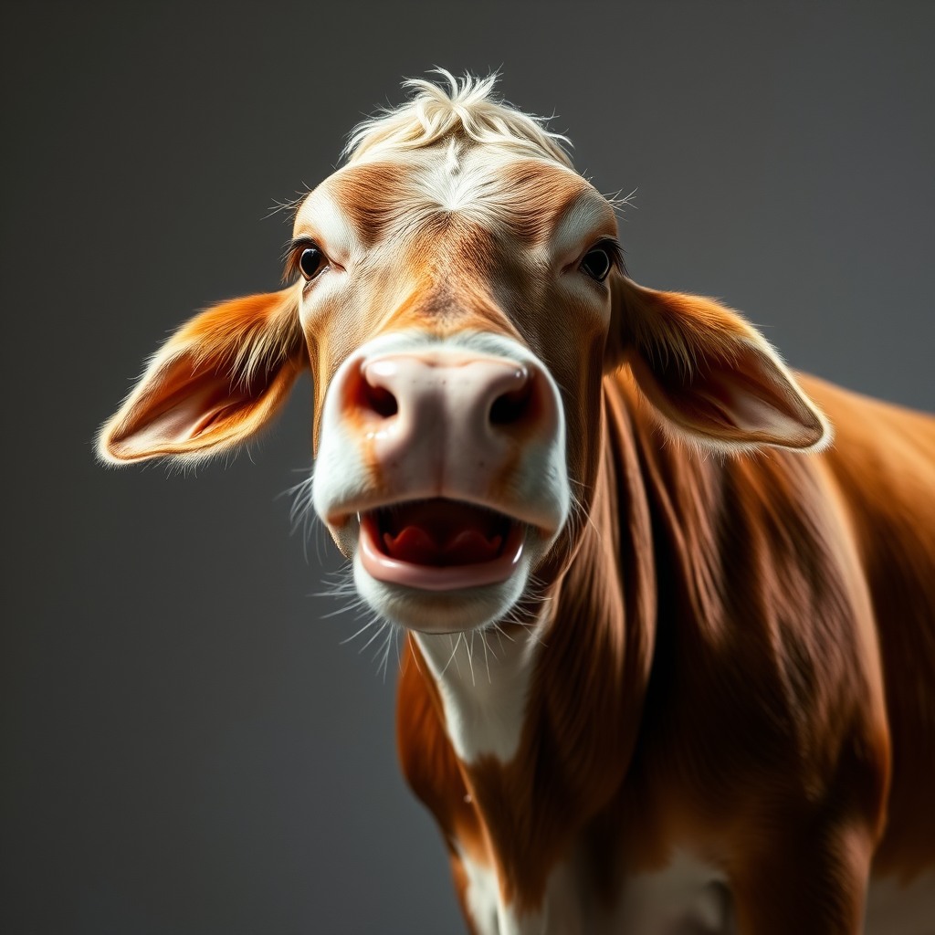happy calf, studio lighting, high detail