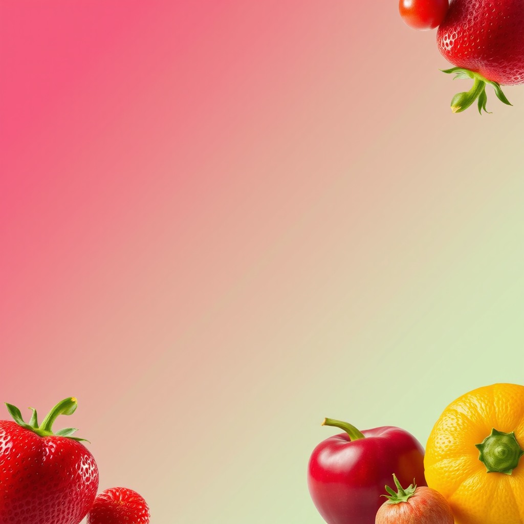 fruit and vegetable color gradient composition