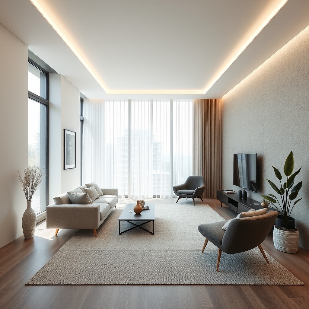 modern interior design, minimalistic style, natural light, ultra realistic, soft lighting, natural colors, modern aesthetic, high detail textures, realistic materials