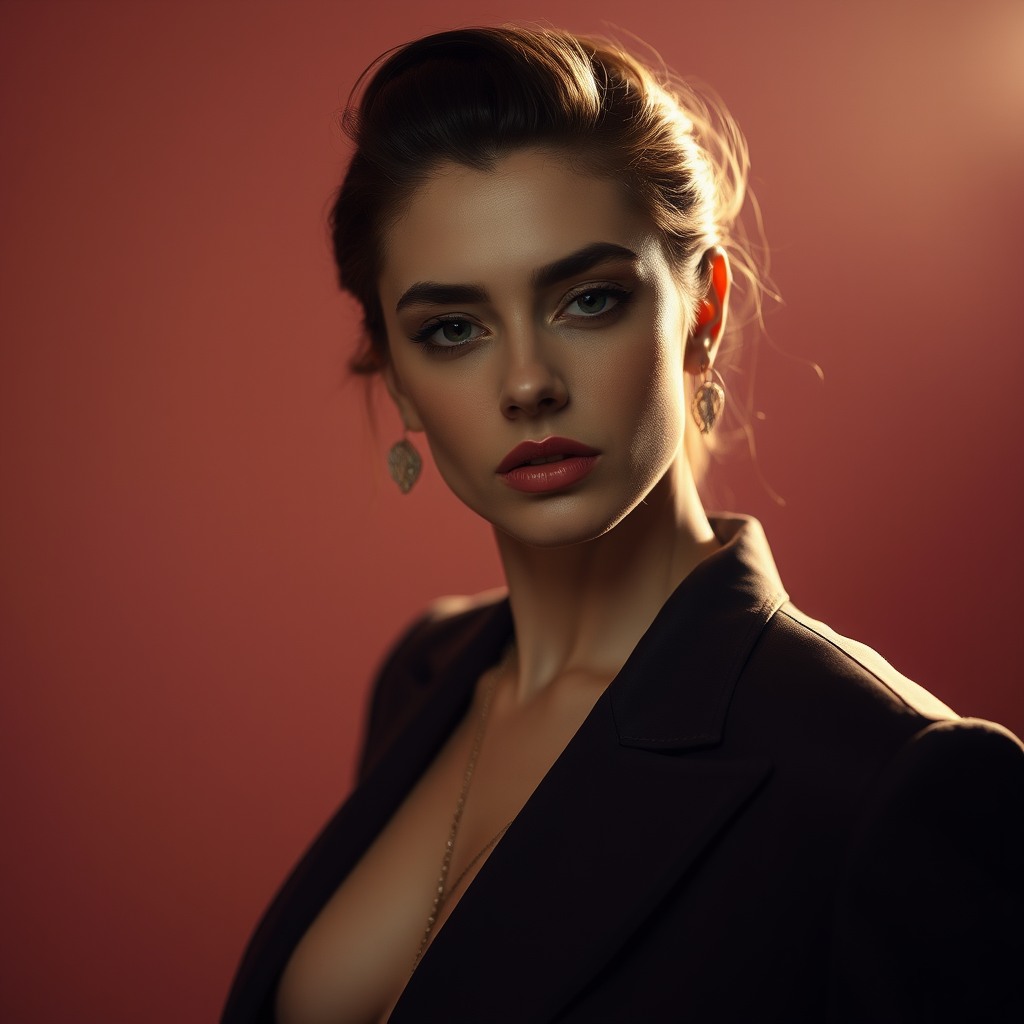woman, high fashion editorial, cinematic lighting