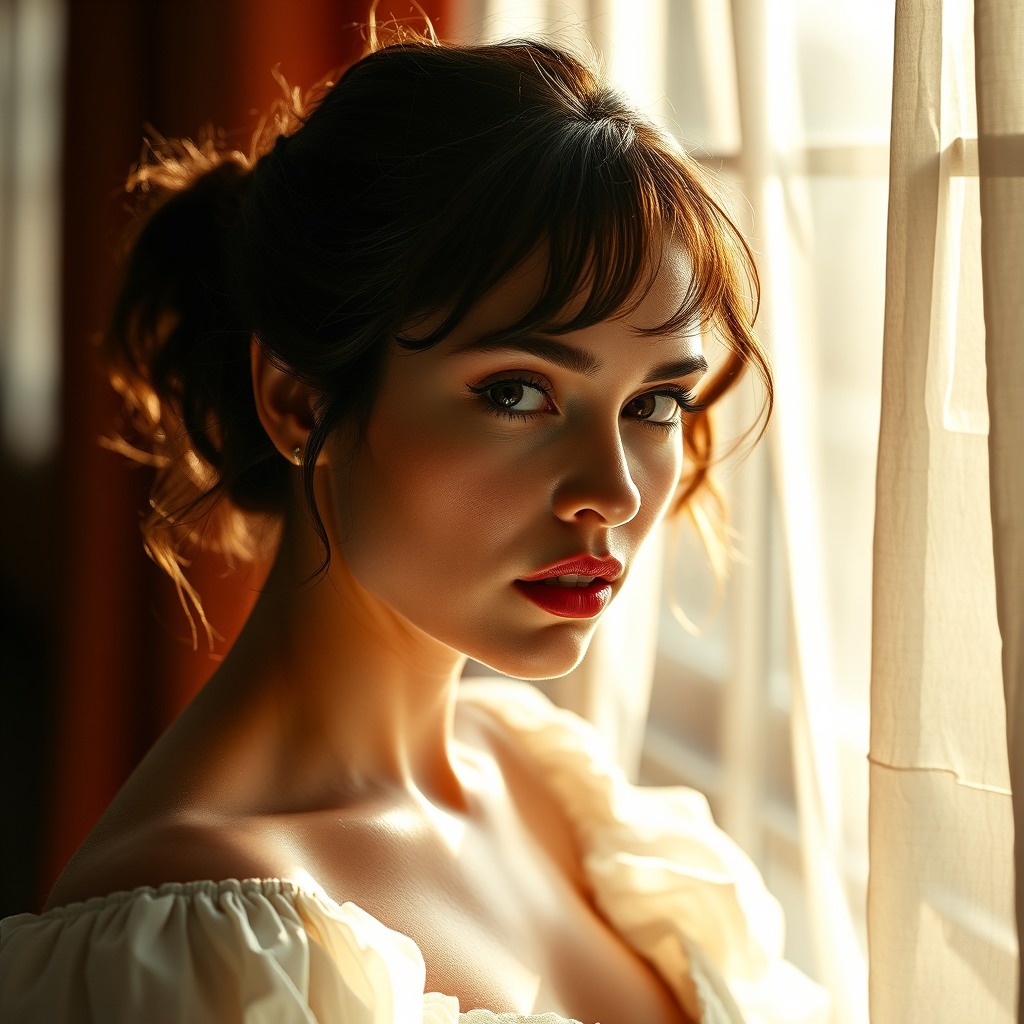 woman, high fashion editorial, cinematic lighting