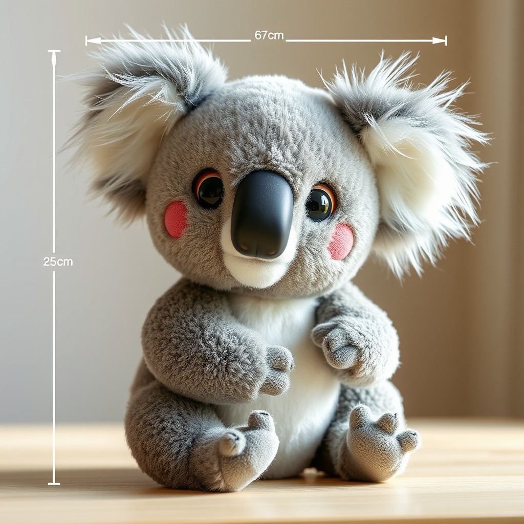 curious koala, soft natural daylight, plush toy proportions