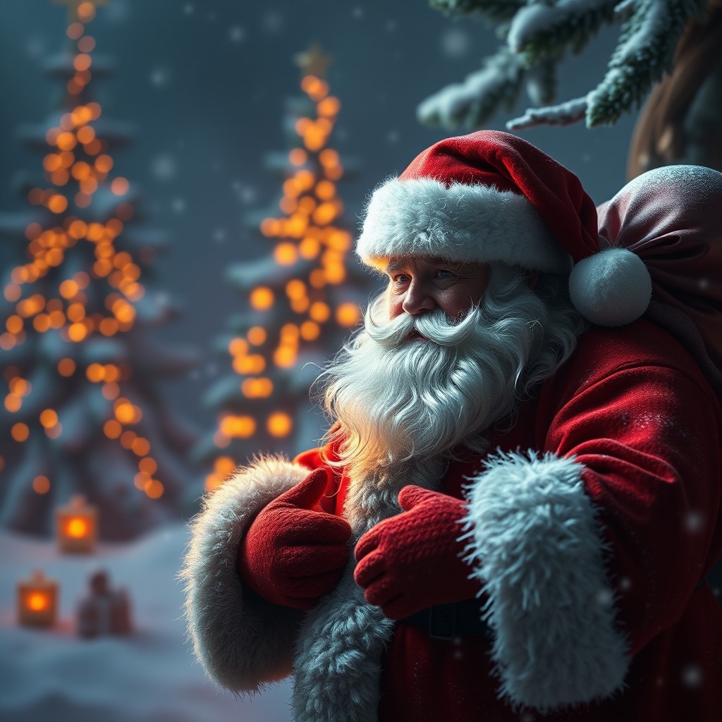 santa xmas, ultra-detailed digital art, cinematic lighting
