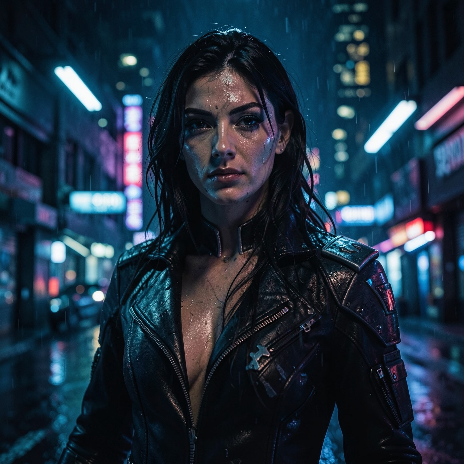 woman, cyberpunk, cinematic lighting, mysterious