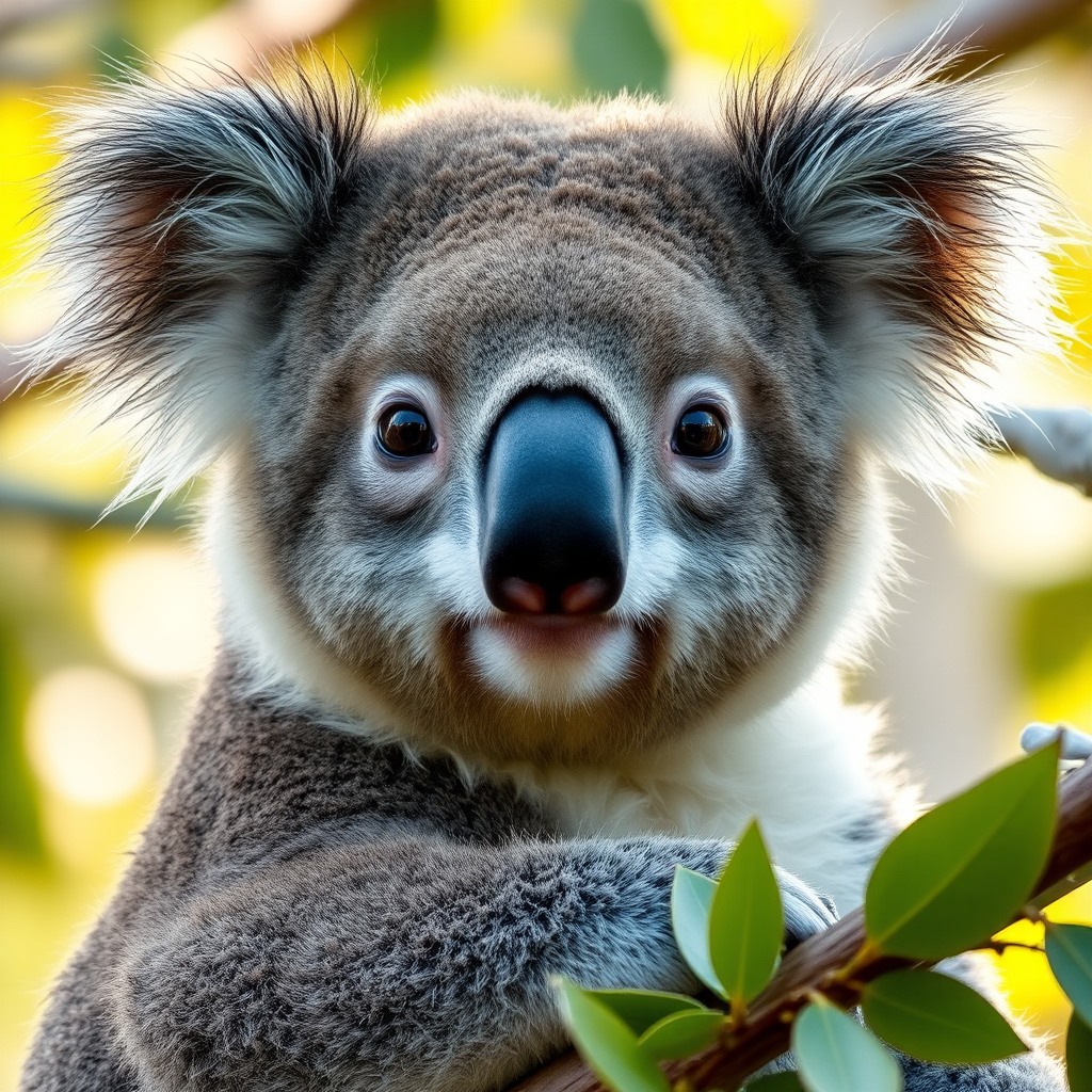 curious koala, soft natural daylight, high detail
