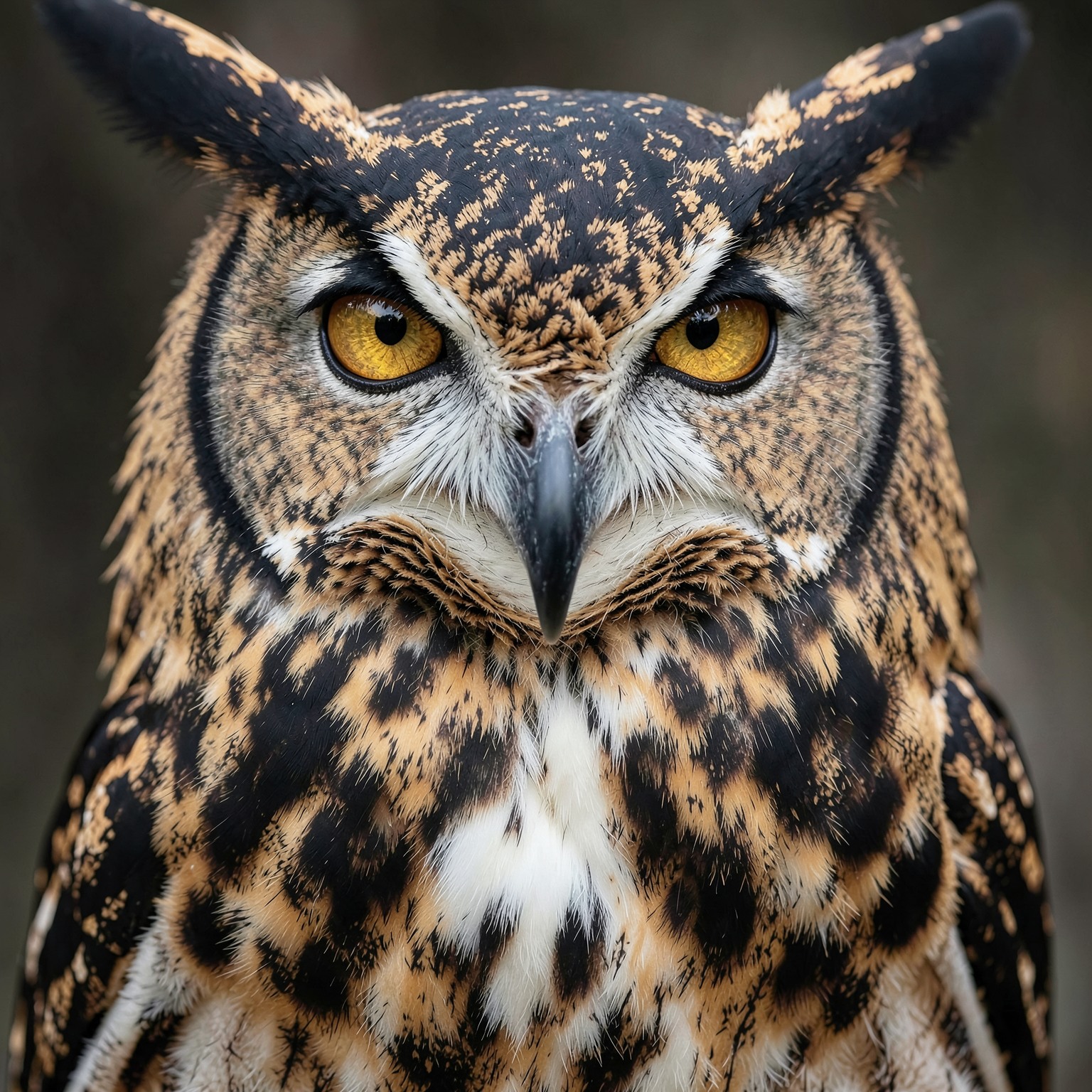 realistic owl portrait with piercing golden eyes