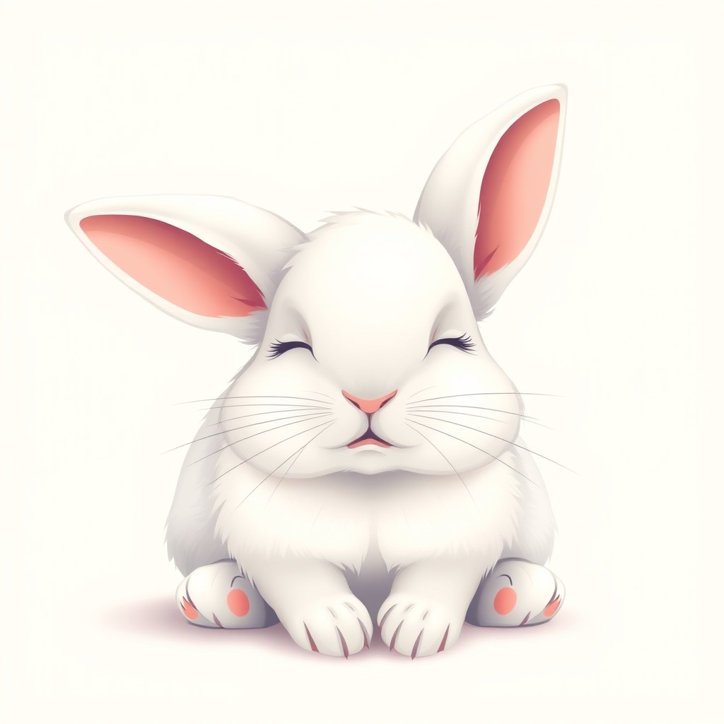 sleepy bunny, soft pastel background, clean background