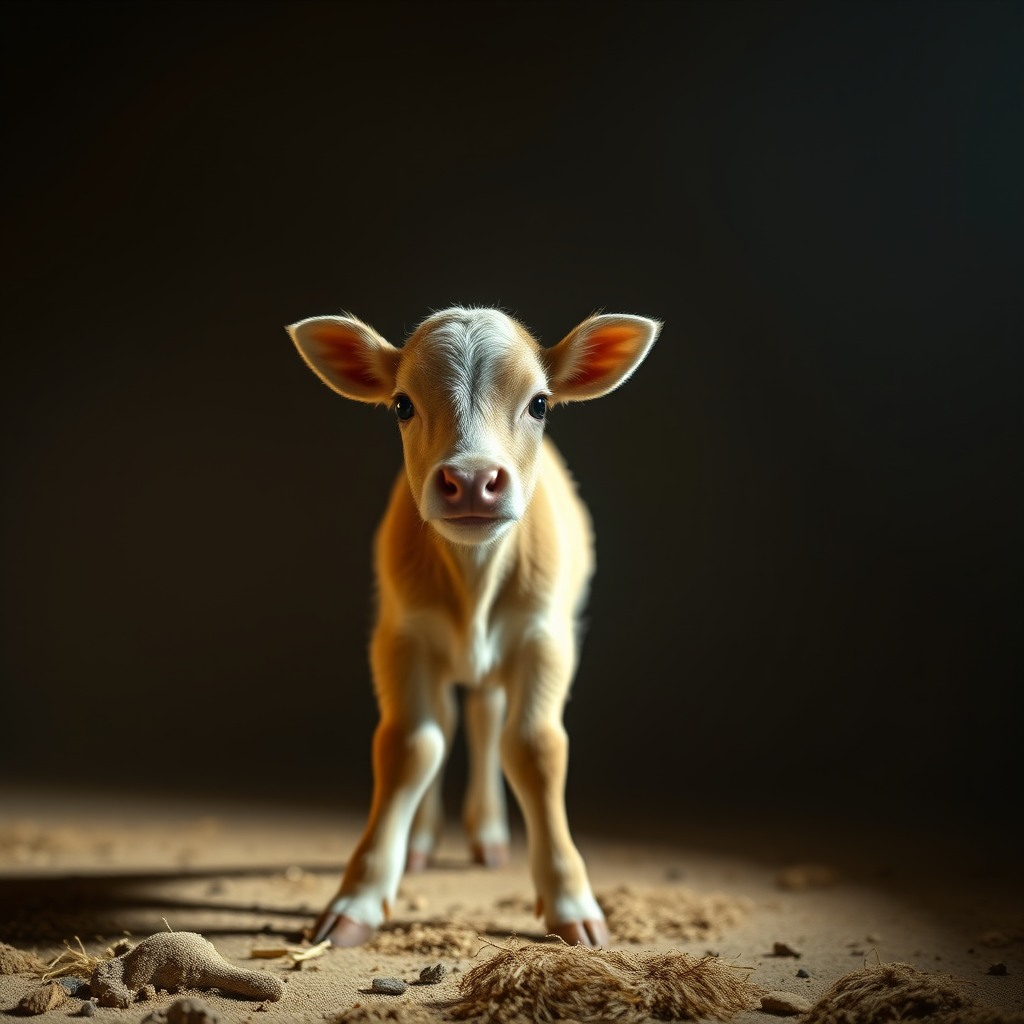 adorable calf, studio lighting, cinematic cute look