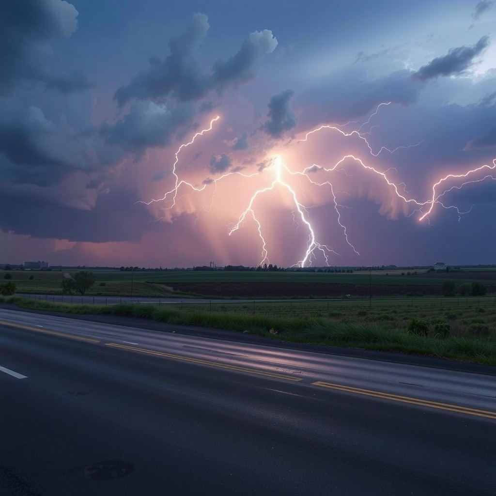 Photo-realistic editorial photography, realistic scene representing approaching storm