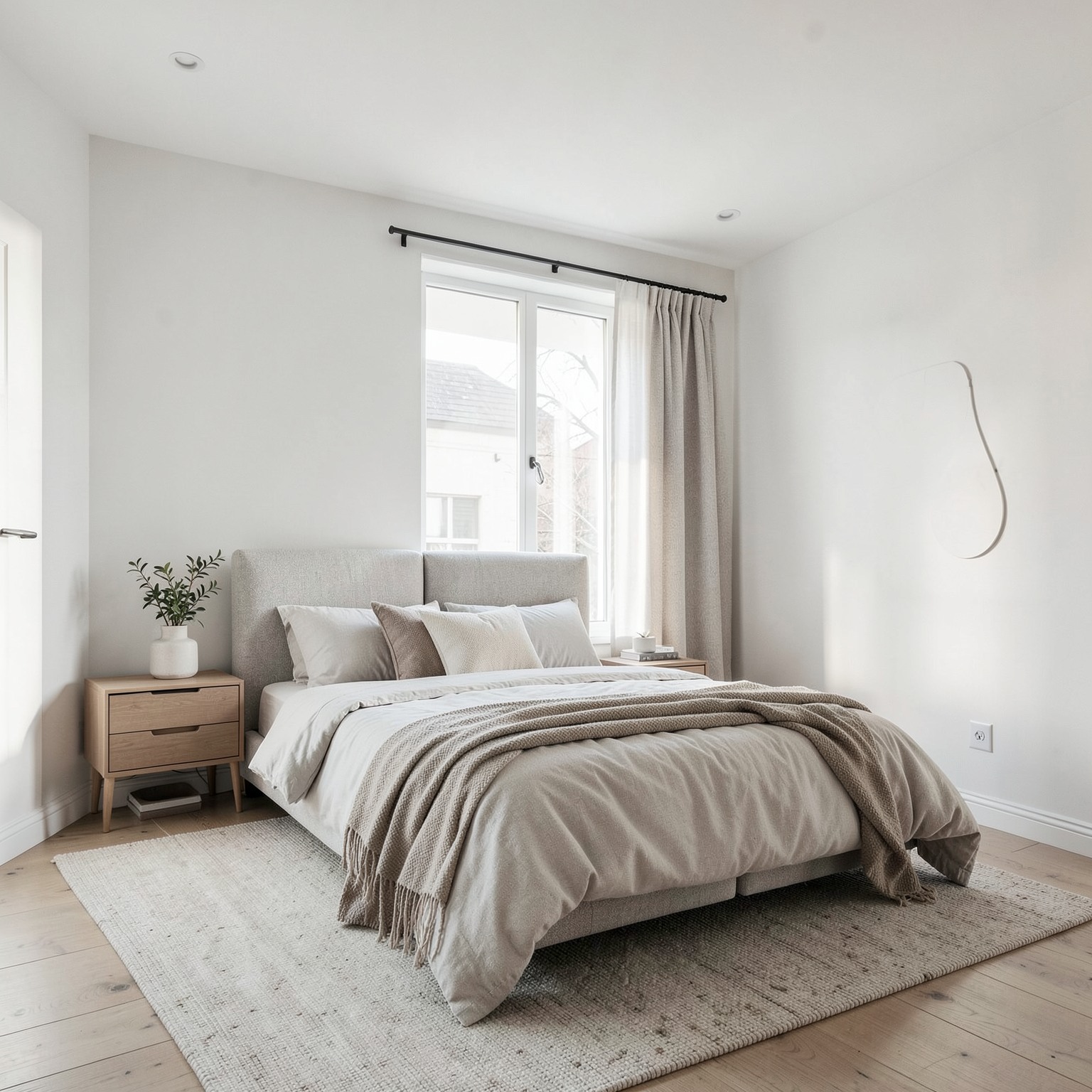 beautiful Scandinavian bedroom interior minimal luxury design