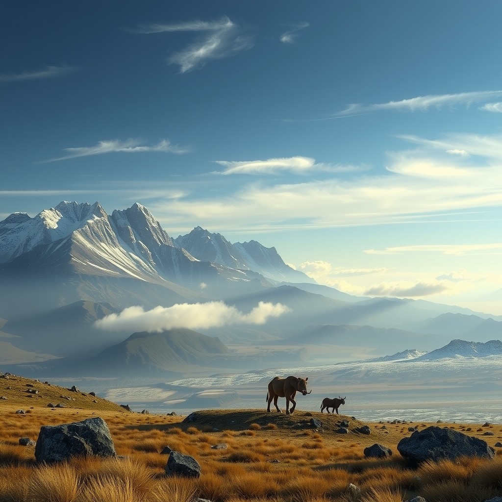 Photo-realistic editorial photography, realistic scene representing vast wilderness