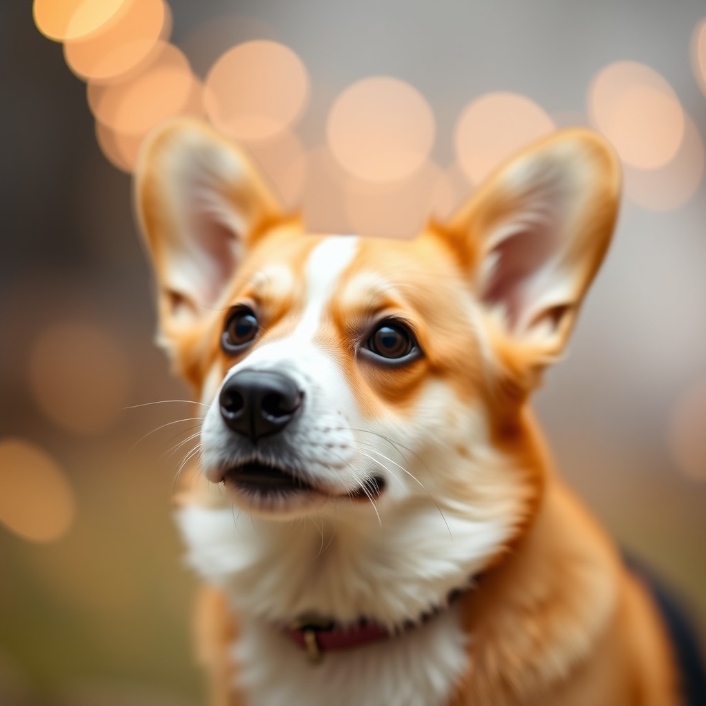 adorable corgi, bokeh background, shallow depth of field