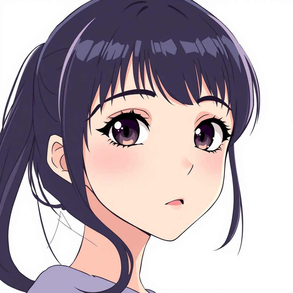 anime girl portrait, detailed eyes, soft pastel shading, clean lineart, modern anime style