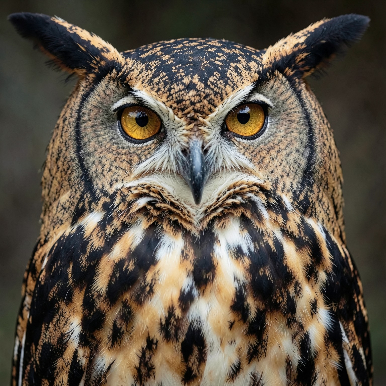 realistic owl portrait with piercing golden eyes