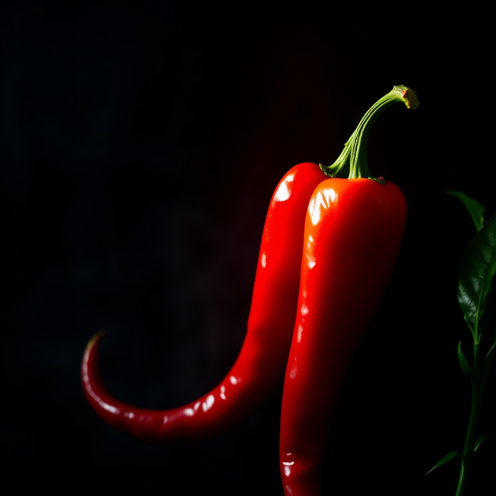 chili peppers, spicy mood, dramatic lighting