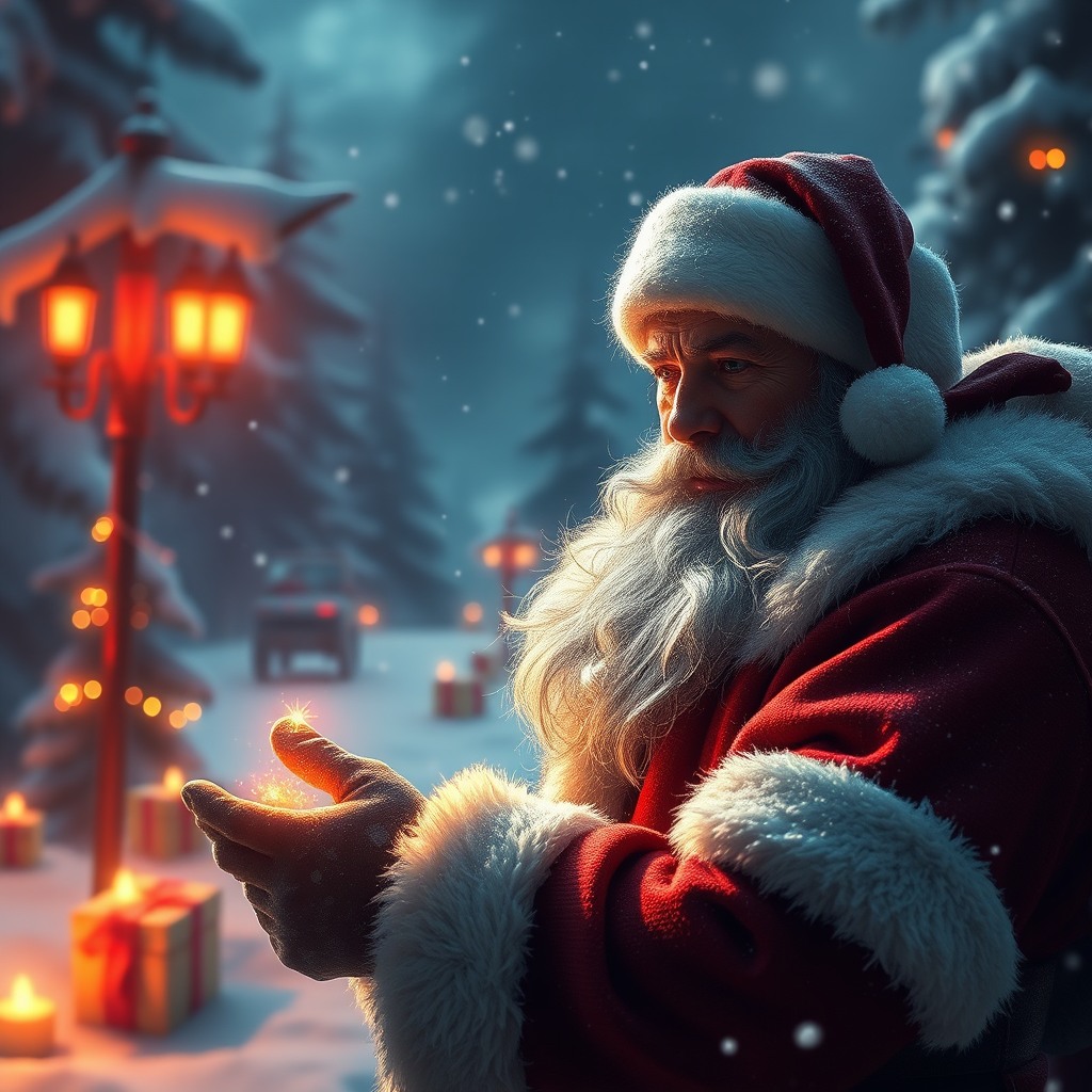 santa xmas, ultra-detailed digital art, cinematic lighting, epic
